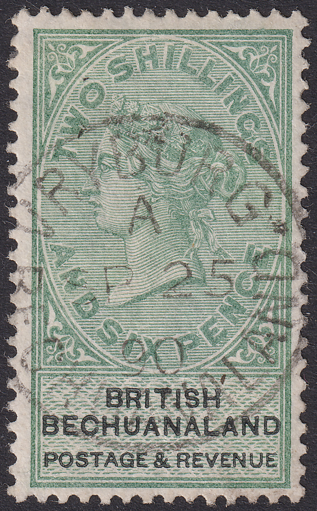 British Bechuanaland 1888 QV 2sh6d Green and Black Used SG17 cat £85