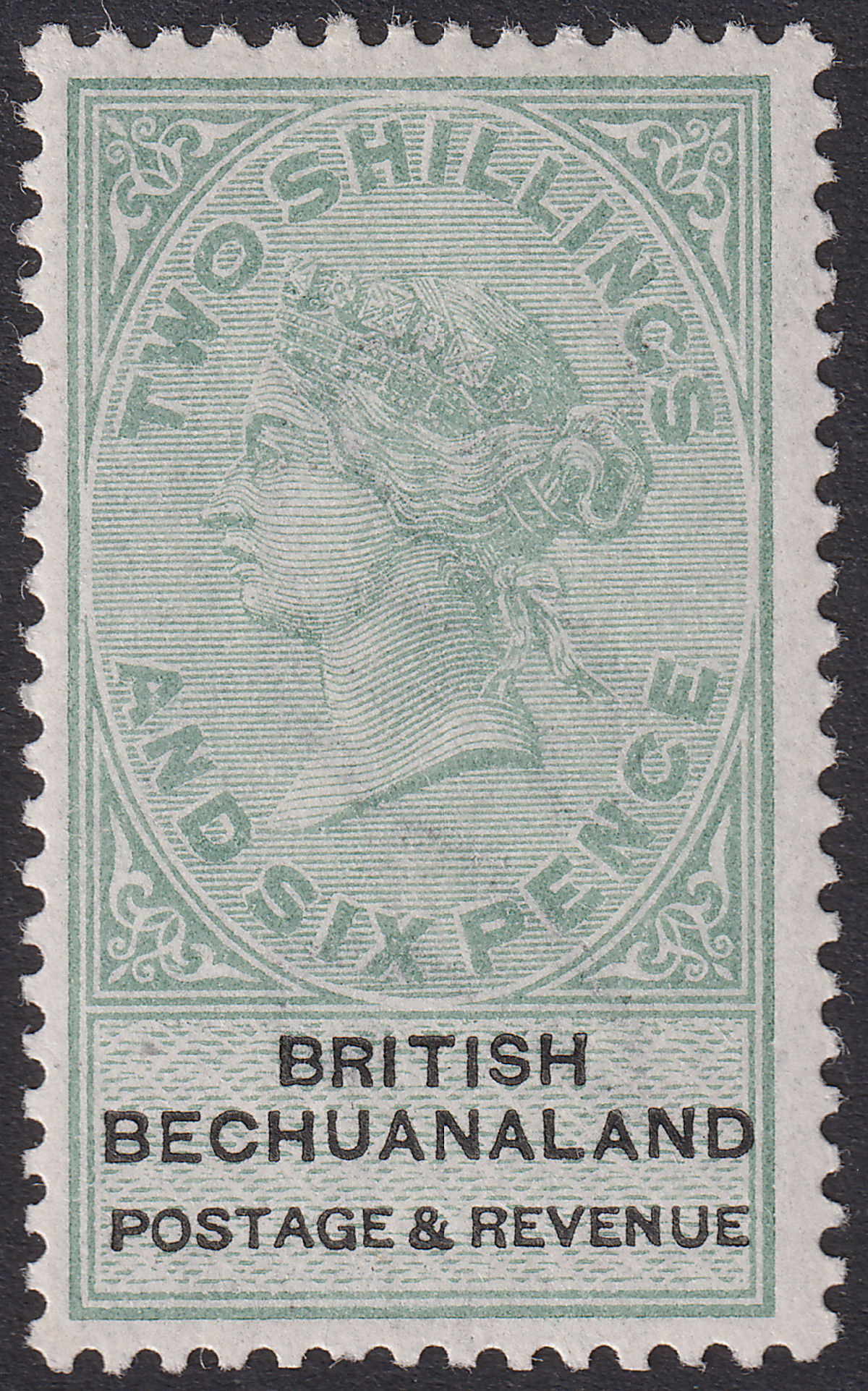 British Bechuanaland 1888 QV 2sh6d Green and Black Mint SG17 cat £85