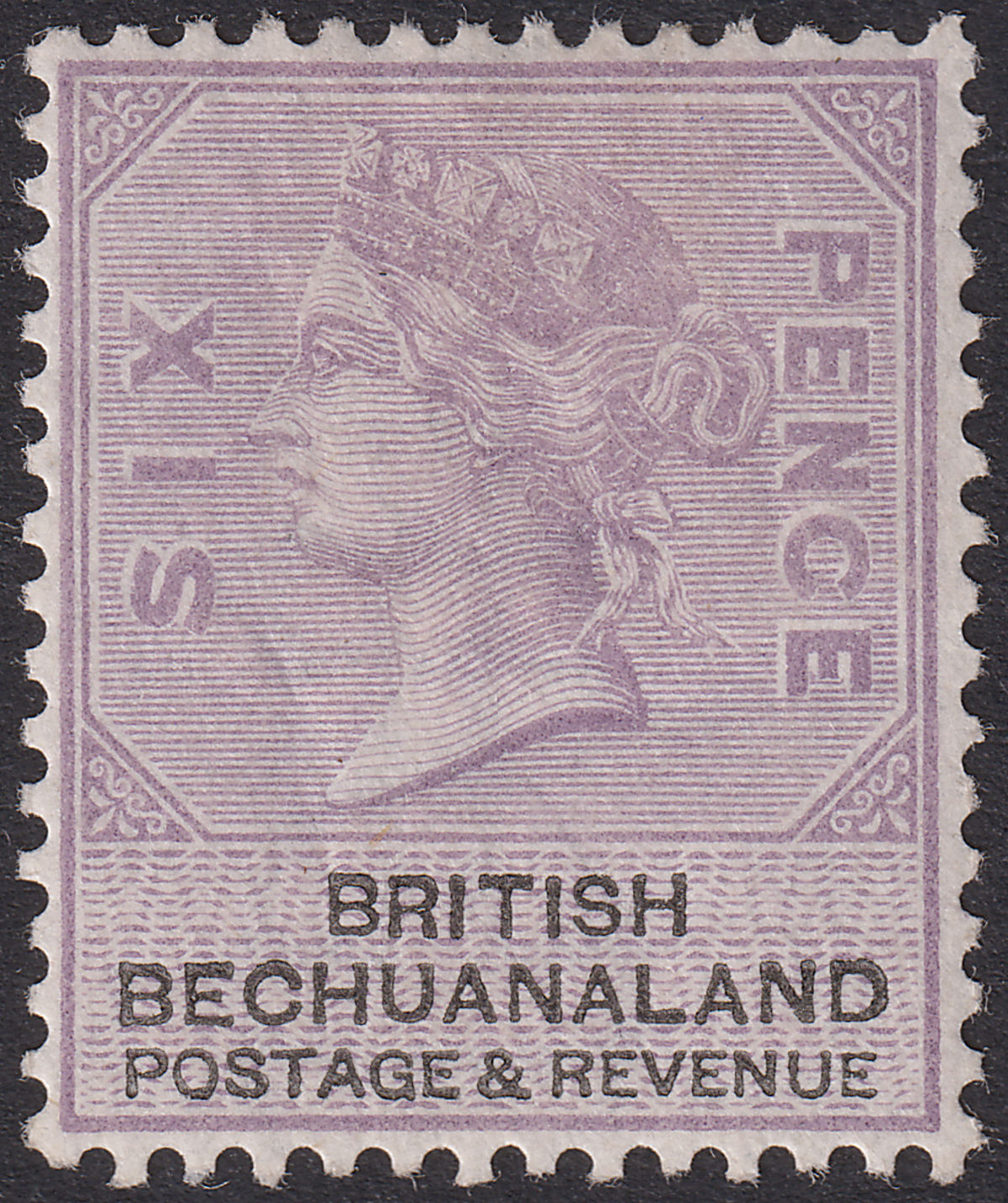 British Bechuanaland 1888 QV 6d Lilac and Black Mint SG14 cat £90