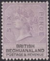 British Bechuanaland 1888 QV 6d Lilac and Black Mint SG14 cat £90