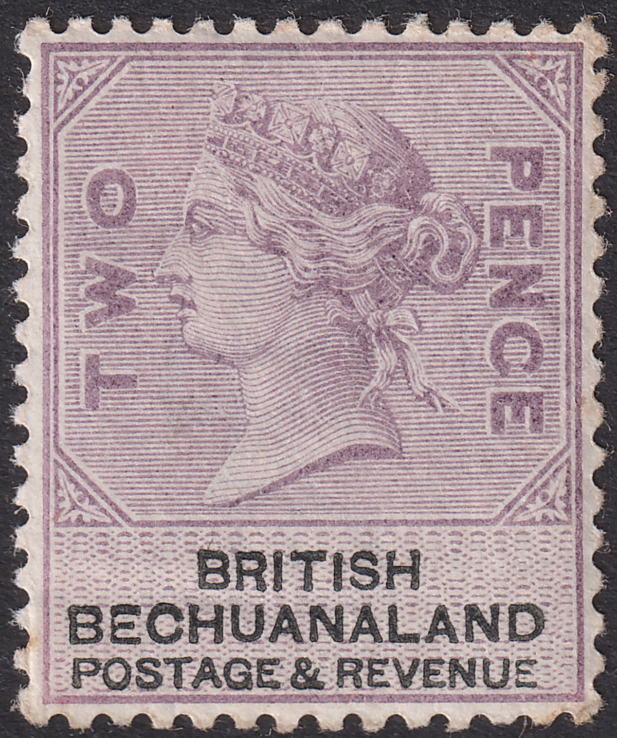British Bechuanaland 1888 QV 2d Lilac and Black Mint SG11 cat £120