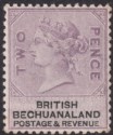 British Bechuanaland 1888 QV 2d Lilac and Black Mint SG11 cat £120