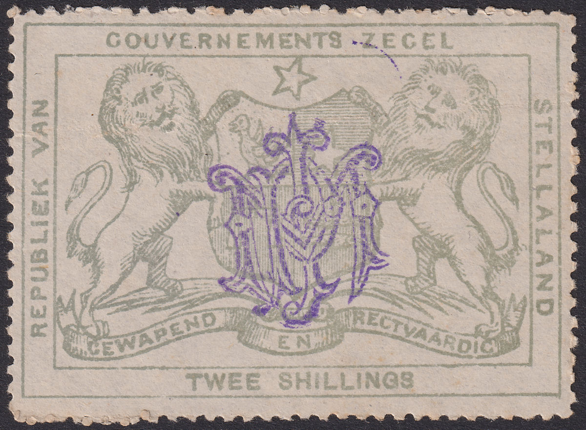 Bechuanaland Stellaland 1886 QV Revenue 2sh Slate-Grey JPM Monogram Mint BF13