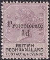 Bechuanaland Protectorate 1888 QV 1d on 1d with Broken 1 Variety Mint SG41var