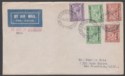 Click for more photos and details Bechuanaland 1932 KGV Opt 3d, 1½d x2 + ½d x2 Used on Airmail Cover FRANCISTOWN