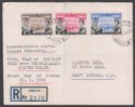 Click for more photos and details Bechuanaland 1960 QEII 75th Anniv Set Used on Regd First Day Cover LOBATSI