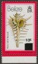 Click for more photos and details Belize 1983 QEII Shell 10c Local Surcharge on 15c Mint SG728