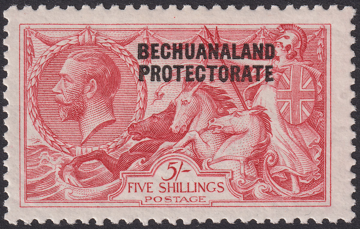 Bechuanaland Protectorate 1920 KGV 5sh Rose-Carmine Bradbury Mint SG89 cat £110