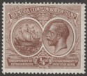 Click for more photos and details Bermuda 1920 KGV Tercentenary ¼d Brown wmk Crown to Right Mint SG59w