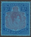 Click for more photos and details Bermuda 1941 KGVI 2sh Purple and Blue on Deep Blue p14 Mint SG116c