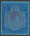 Bermuda 1941 KGVI 2sh Purple and Blue on Deep Blue p14 Mint SG116c