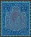 Bermuda 1941 KGVI 2sh Purple and Blue on Deep Blue p14 Mint SG116c