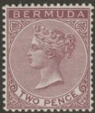 Click for more photos and details Bermuda 1898 QV 2d Brown Purple Mint SG26a
