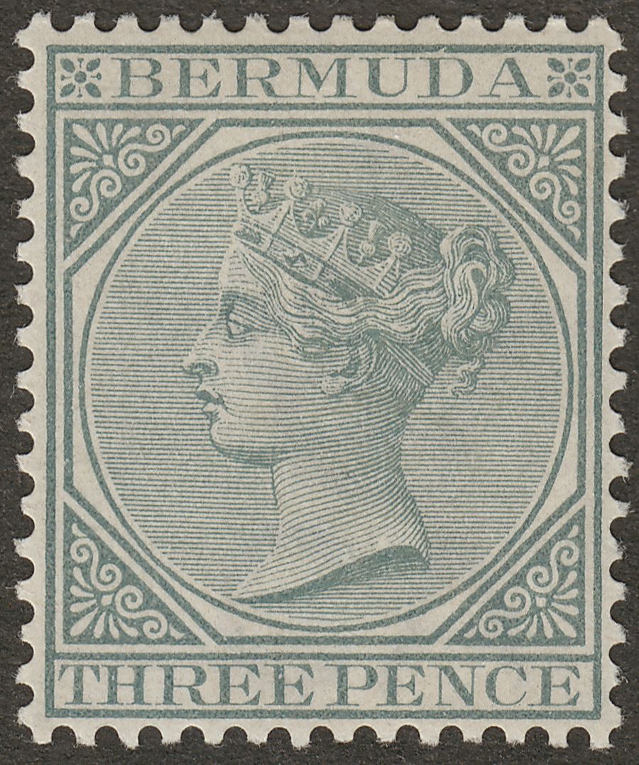 Bermuda 1886 QV 3d Grey Mint SG28