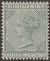 Click for more photos and details Bermuda 1886 QV 3d Grey Mint SG28