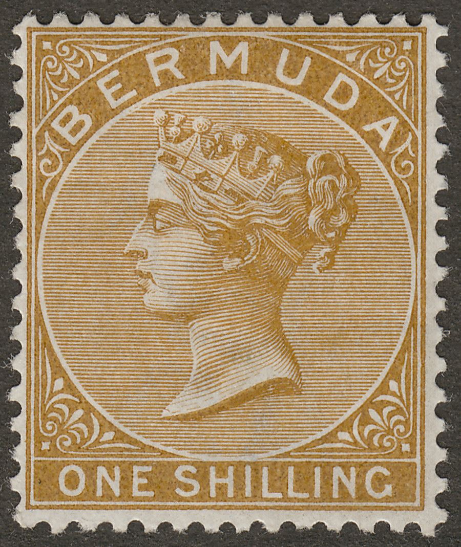 Bermuda 1893 QV 1sh Yellow-Brown Mint SG29