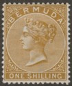 Bermuda 1893 QV 1sh Yellow-Brown Mint SG29