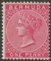 Click for more photos and details Bermuda 1886 QV 1d Carmine-Rose Mint SG24