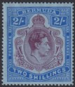 Click for more photos and details Bermuda 1941 KGVI 2sh Early State Lower Right Scroll Broken Tail Mint SG116bc