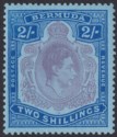 Click for more photos and details Bermuda 1949 KGVI 2sh Dull Purple and Blue on Pale Blue p13 Mint SG116e