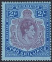 Bermuda 1943 KGVI 2sh Purple + Blue p14 Shading Omitted from Scroll Mint SG116db