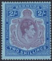 Click for more photos and details Bermuda 1943 KGVI 2sh Purple + Blue p14 Shading Omitted from Scroll Mint SG116db