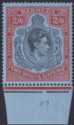 Bermuda 1937 KGVI 2sh6d Black and Deep Red on Grey-Blue p14 Mint SG117