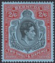 Bermuda 1941 KGVI 2sh6d Black and Carmine-Red on Pale Blue p14 Mint SG117b