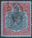 Bermuda 1952 KGVI 2sh6d Black and Carmine-Red on Pale Blue p13 Used SG117d