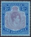 Bermuda 1949 KGVI 2sh Dull Purple and Blue on Pale Blue p13 Mint SG116e cat £15