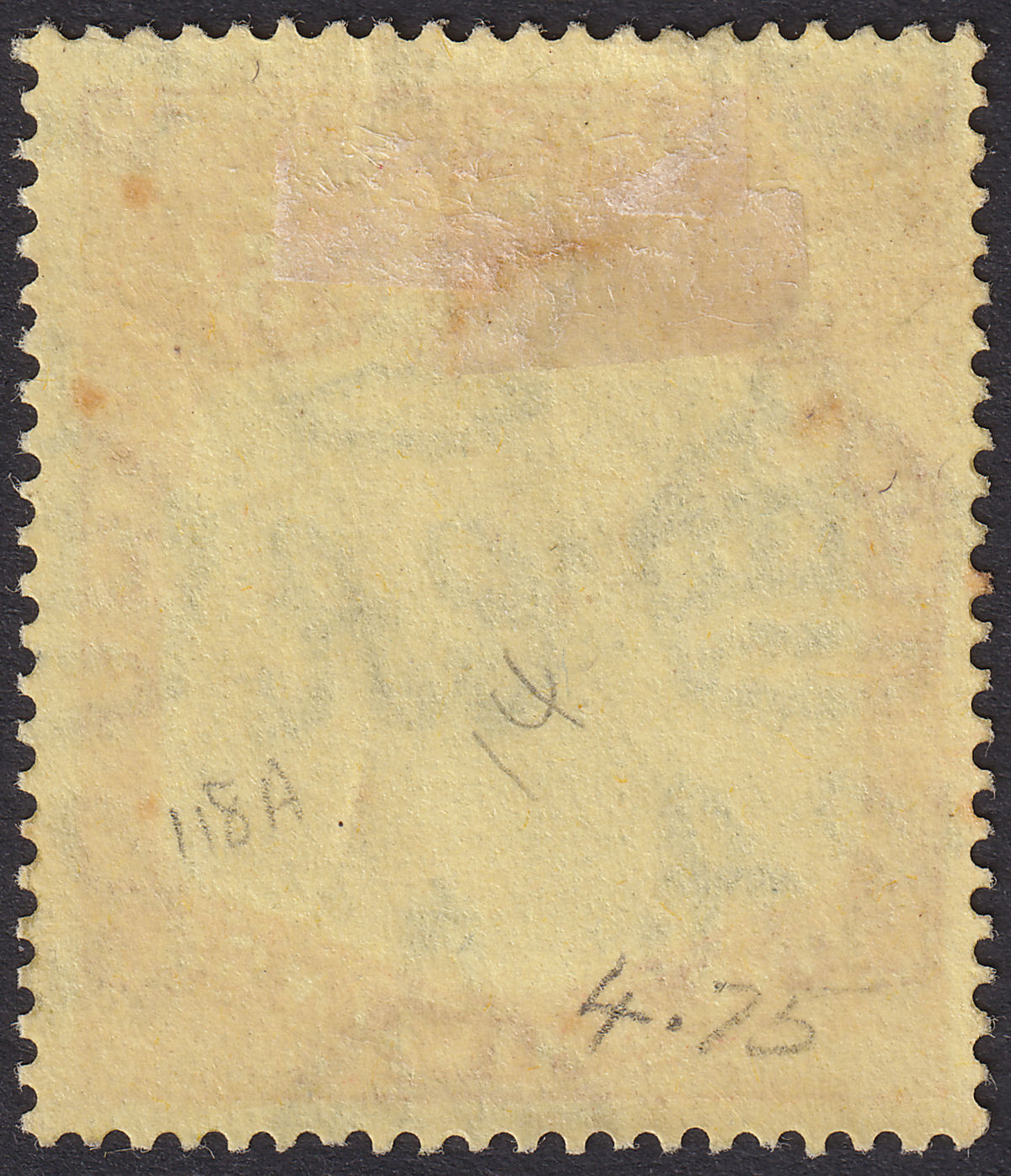 Bermuda 1946 KGVI 5sh Dull Green and Pale Red on Pale Yellow p14 Used SG118e