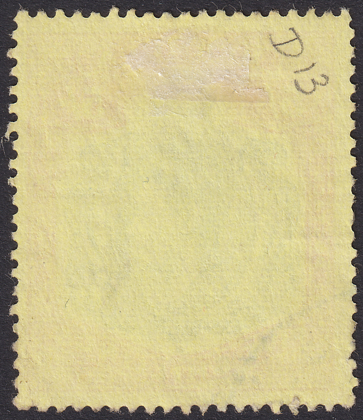 Bermuda 1950 KGVI 5sh Deep Green + Bright Red on Yellow p13 Used SG118g cat £65
