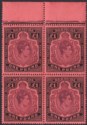 Click for more photos and details Bermuda 1946 KGVI £1 Bluish-Purple + Black on Salmon p14 Block of 4 Mint SG121c
