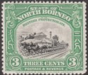 Click for more photos and details North Borneo 1923 KGV Railway 3c Black + Green Perf 13½-14 Mint SG163 cat £55