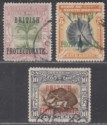 Click for more photos and details North Borneo 1901 KEVII British Protectorate Overprint 3c, 5c, 10c Used