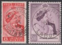Click for more photos and details North Borneo 1948 KGVI Royal Silver Wedding 8c, $10 Used SG350-351 cat £40 RSW