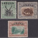 Click for more photos and details North Borneo Labuan 1900 Queen Victoria 2c, 10c, 16c Mint / Used - faults