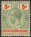 British Solomon Islands 1927 KGV 5sh Green and Red on Pale Yellow Mint SG51 c£60