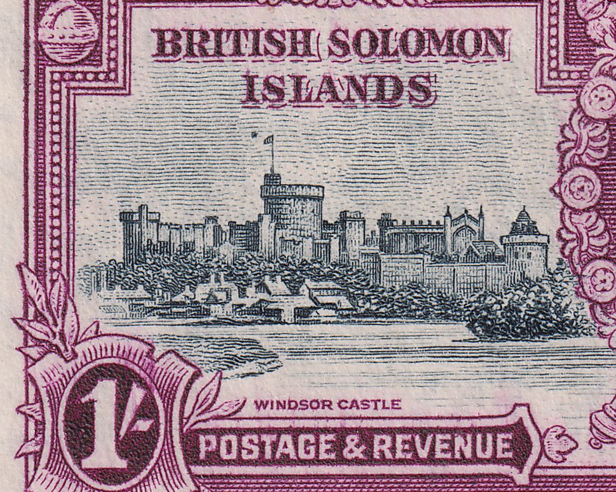 British Solomon Is 1935 KGV Silver Jubilee 1sh Dot by Flagstaff Mint SG56h c£425