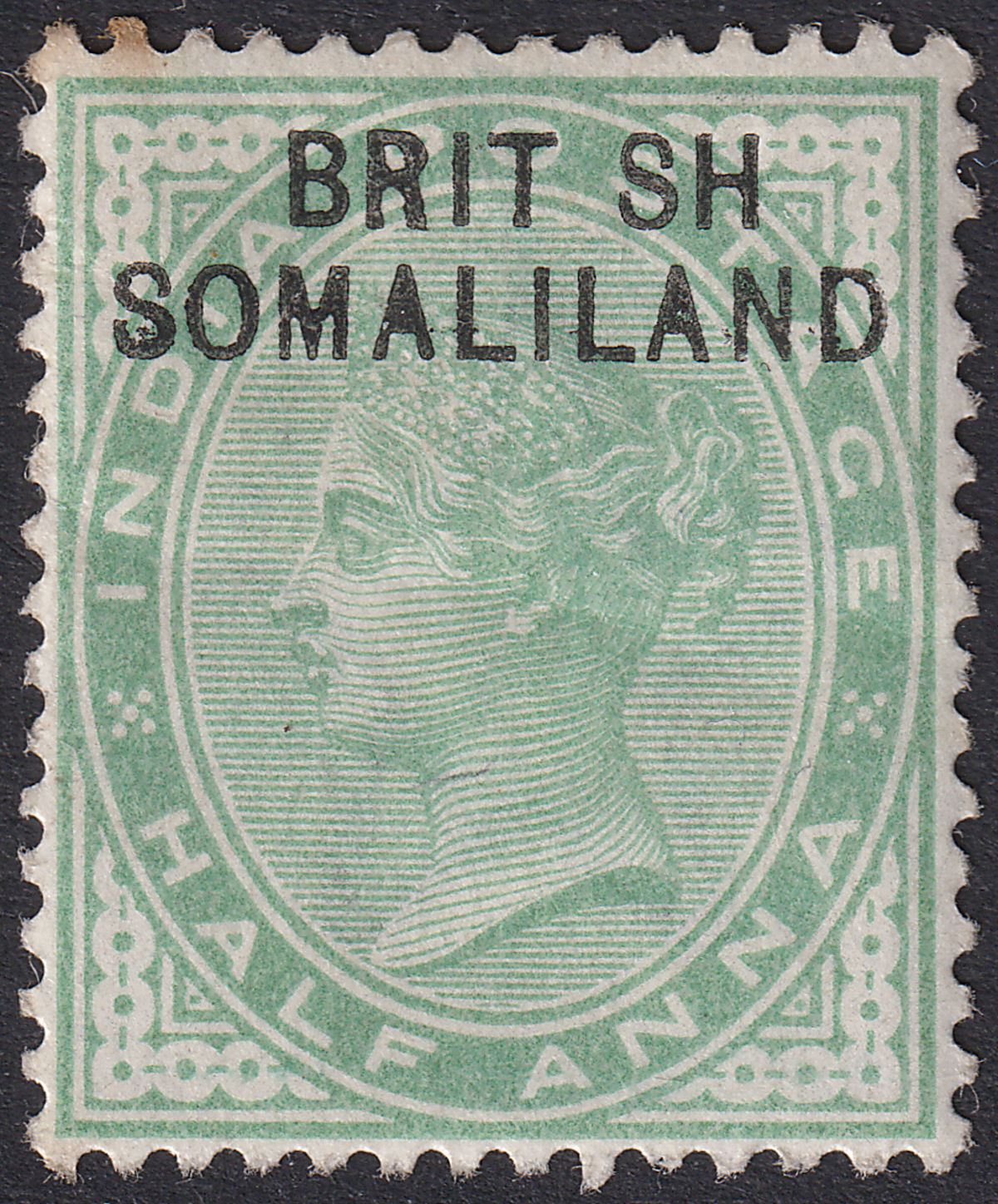 British Somaliland 1903 QV ½a Overprint SOMAL LAND Variety Mint SG1a c£170 tone