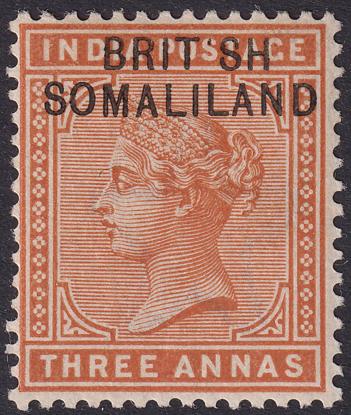 British Somaliland 1903 QV 3a Opt BRIT'SH Variety Mint as SG5a cat £850 but dot