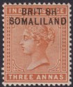 Click for more photos and details British Somaliland 1903 QV 3a Opt BRIT