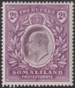 Click for more photos and details Somaliland Protectorate 1904 KEVII 2r Dull and Bright Purple Mint SG42 cat £65