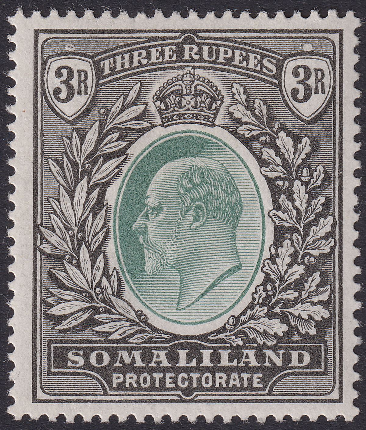 Somaliland Protectorate 1904 KEVII 3r Green and Black Mint SG43 cat £85