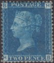 Click for more photos and details Queen Victoria 1858 Line Engraved 2d Deep Blue Plate 14 Mint SG47 cat £500