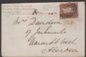 Click for more photos and details QV 1845 1d Red Imperforate Used on Cover London to Aberdeen w backstamps