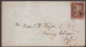 Click for more photos and details QV 1849 1d Red Imperf Used on Cover Cambridge to Trinity College, Oxford
