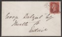 Click for more photos and details QV 1861 1d Red Stars Used on Mourning Cover Ayton - Edinburgh Numeral 8 postmark
