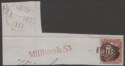 Click for more photos and details Queen Victoria 1846 1d Red Imperf Used on Piece Letters DK Millbank St Mark