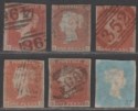 Click for more photos and details Queen Victoria 1841 1d Red Stars Imperf Selection Used inc Ivory Head Postmarks